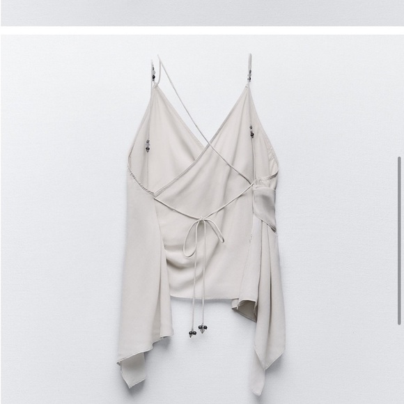 NWT Zara Beaded Asymmetric Backless
Top in Stone size S - Picture 4 of 7